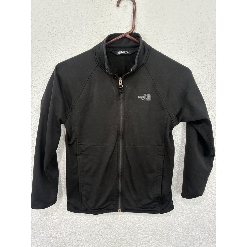 The North Face Boys Black Full Zip Softshell Jacket Size M 10/12 Mock Neck